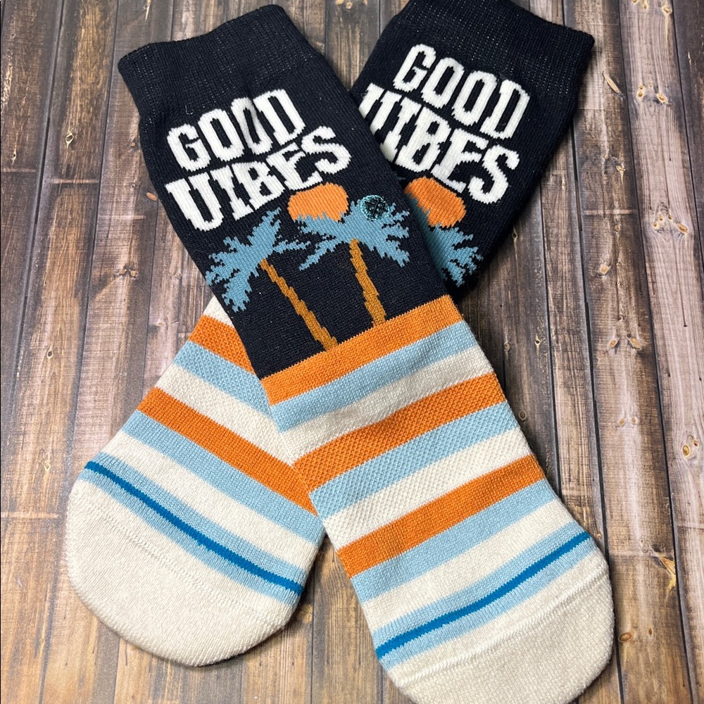 5for$10 Soft Cozy Socks Good Vibes Beach Tree Socks Winter Warm Mid-Calf Socks